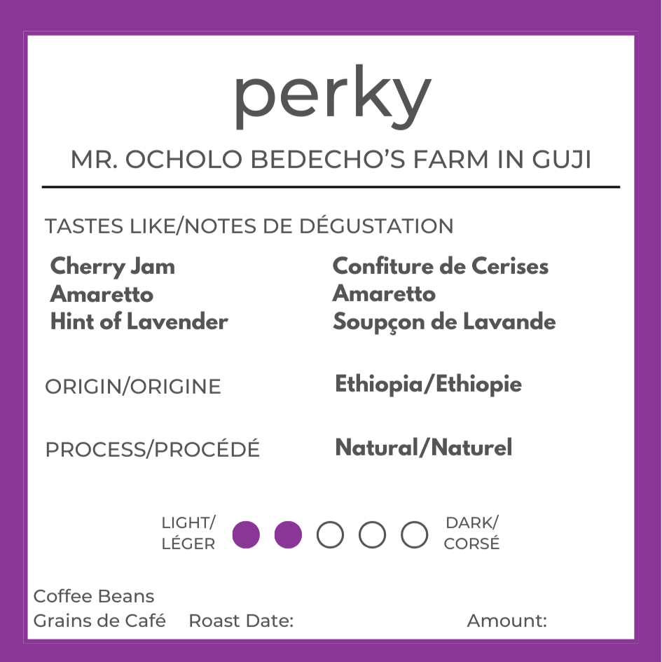 Perky: Ethiopia Guji Natural by Ocholo Bedecho